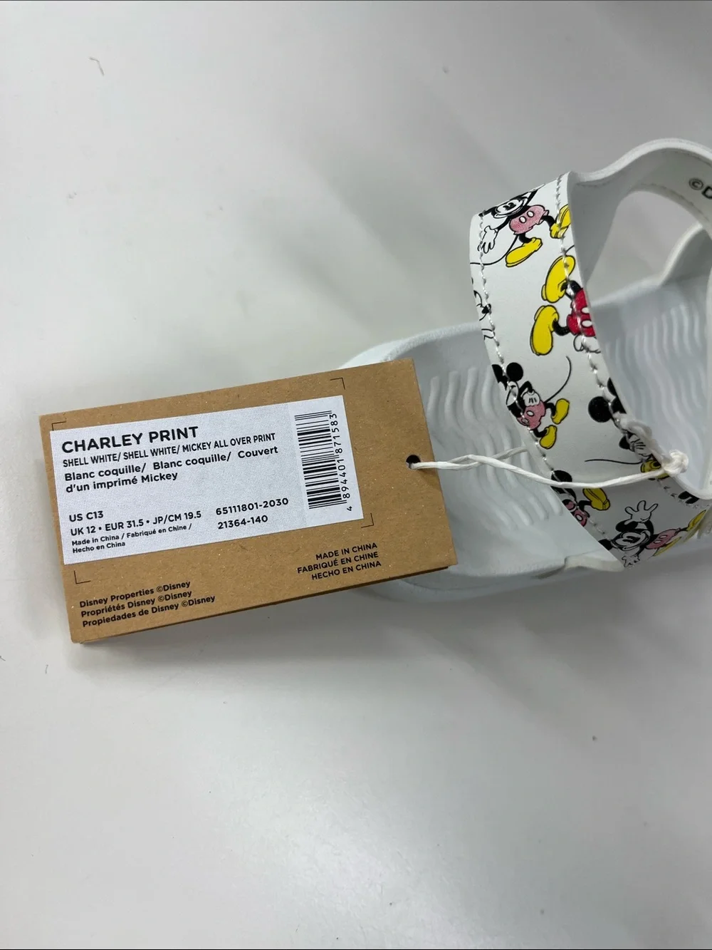 NWT Native x Disney Kids Mickey-All-Over Print Charley Sandal Size C 13